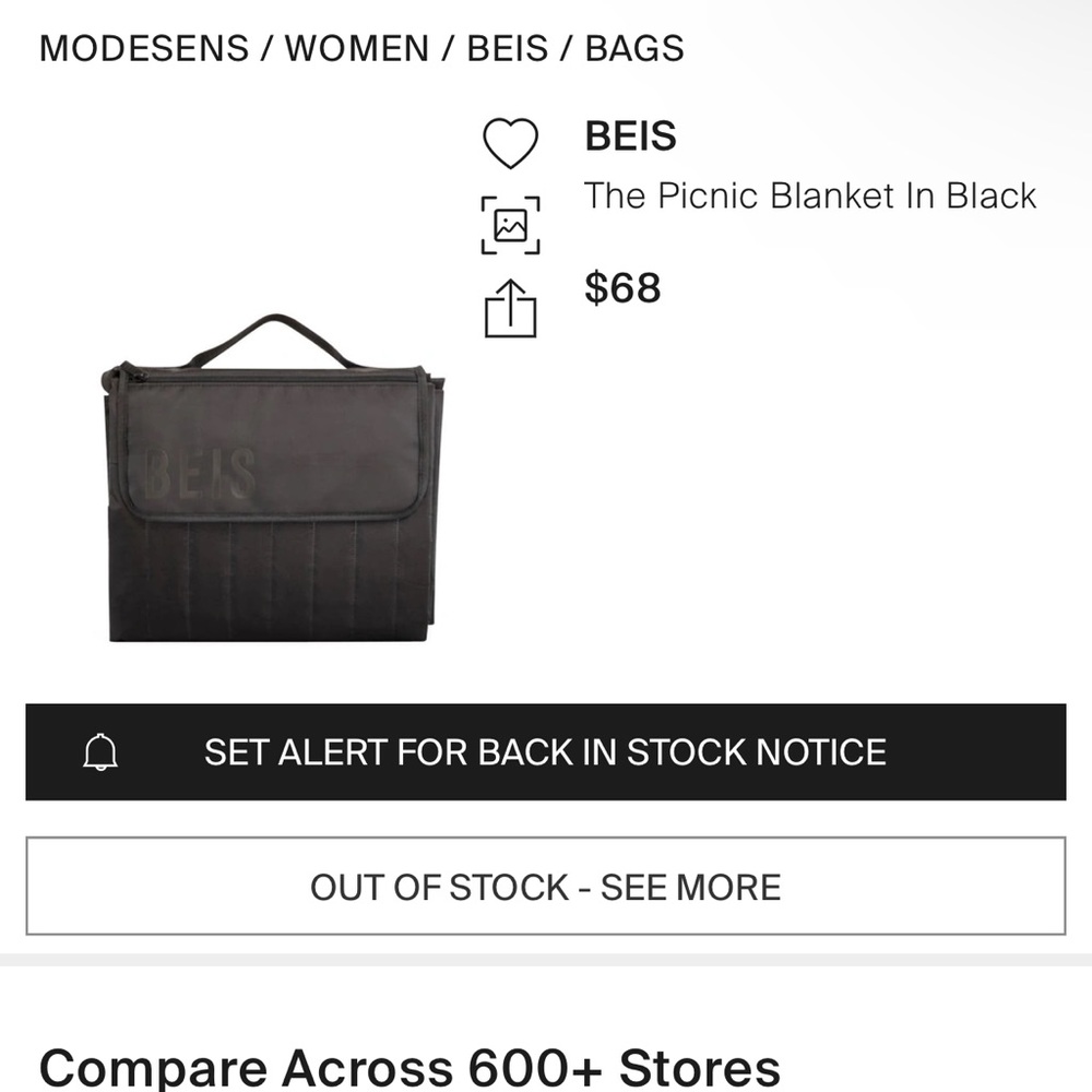 Beis foldable black picnic blanket